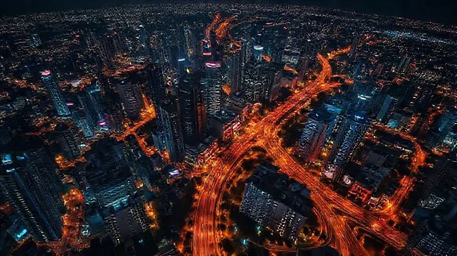 城市夜景航拍大片